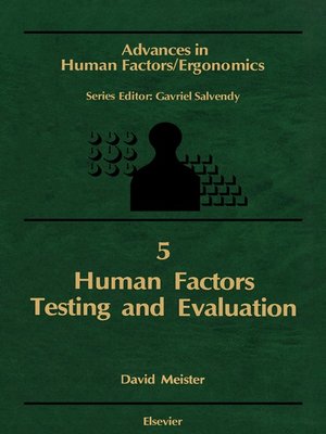 cover image of Human Factors Testing and Evaluation